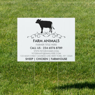 Farm Animals Cow Sign