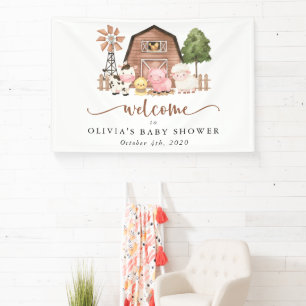Farm Animals, Cute Animals, Baby Shower Welcome Banner