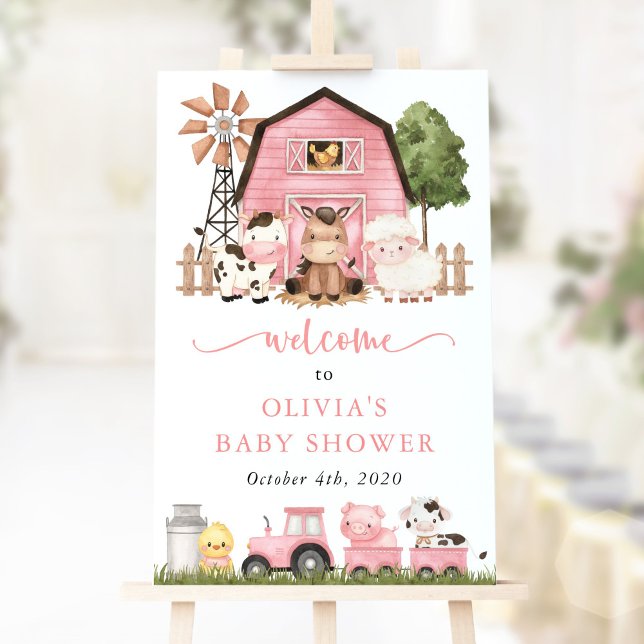 Farm Animals, Cute Animals, Baby Shower Welcome Foam Board (Creator Uploaded)