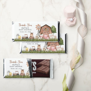 Farm Animals, Cute Animals, Barn, Baby Shower Hershey Bar Favors