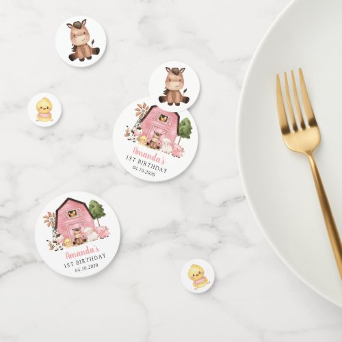 Farm Animals, Cute Animals, Barn, First Birthday Confetti