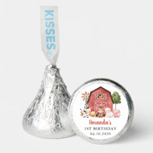 Farm Animals, Cute Animals, Barn, First Birthday Hershey®'s Kisses®