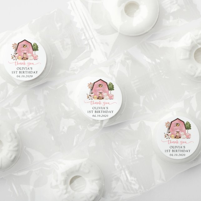 Farm Animals, Cute Animals, Barn, First Birthday Life Saver® Mints (Assorted)