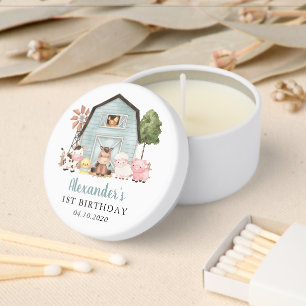 Farm Animals, Cute Animals, Barn, First Birthday Mini Candle Favors