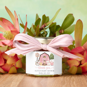 Farm Animals, Cute Animals, Pink Barn, Baby Shower Honey Jar Favors