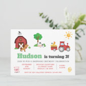Farm Animals Cute Birthday Party - GLS Invitation (Standing Front)