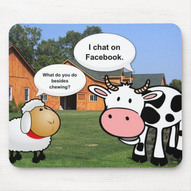Farm animals cute cartoon funny facebook chat mouse pad (Front)