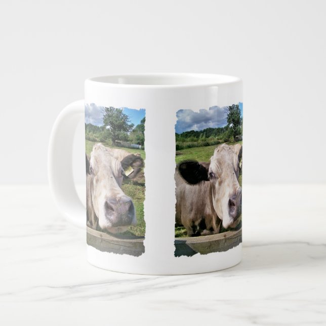 FARM ANIMALS,CUTE COW GIANT COFFEE MUG (Front Left)