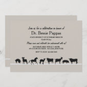 Farm Animals Dr. of Veterinary Medicine Graduation Invitation (Front/Back)