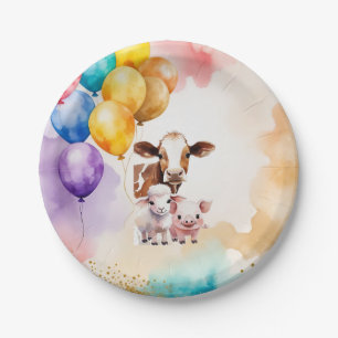 Farm Animals Fun Birthday Party Invite Paper Plates