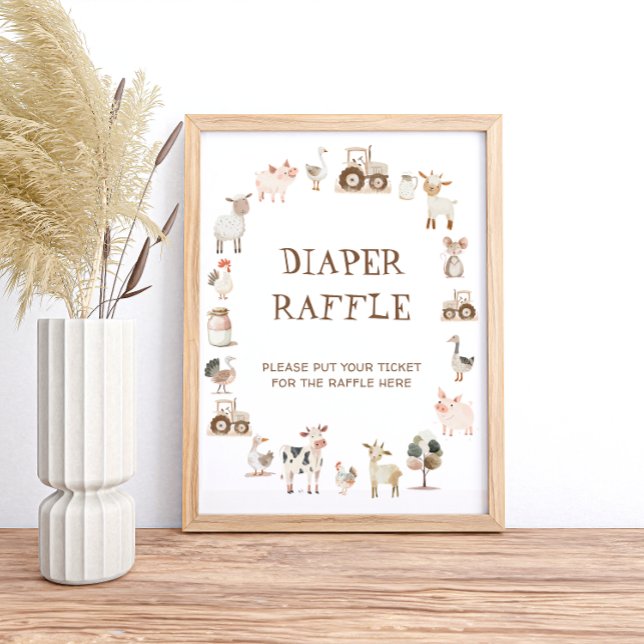 Farm Animals Gender Neutral Baby Shower Diaper Poster (Creator Uploaded)