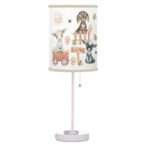 Farm Animals Goats Personalized Baby Nursery  Table Lamp