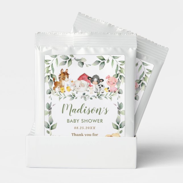 Farm Animals Greenery Birthday Baby Shower  Margarita Drink Mix (Pair)