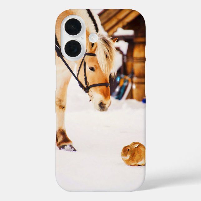 Farm animals horse and rabbit Case-Mate iPhone case (Back)