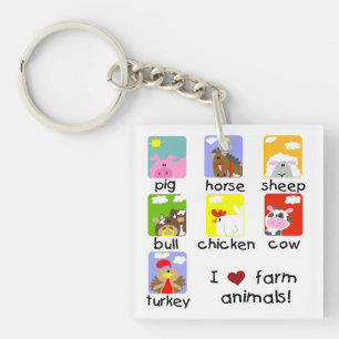Farm Animals Keychain