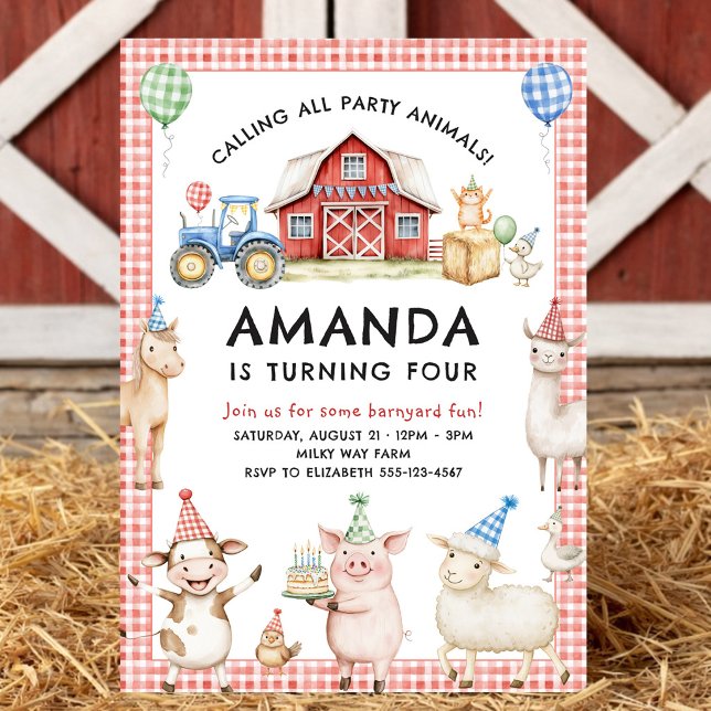 Farm Animals Kids Birthday Invitation (Creator Uploaded)