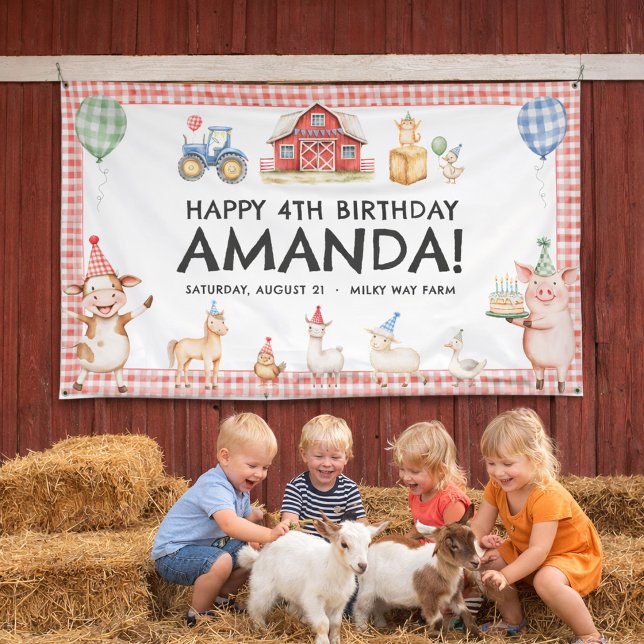 Farm Animals Kids Birthday Vinyl Outdoor Banner (Creator Uploaded)