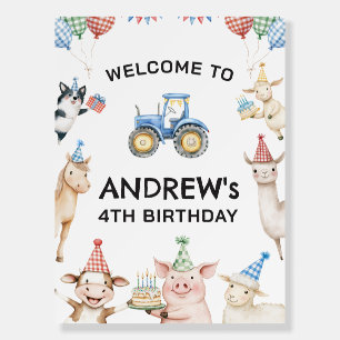 Farm Animals Kids Birthday Welcome Sign