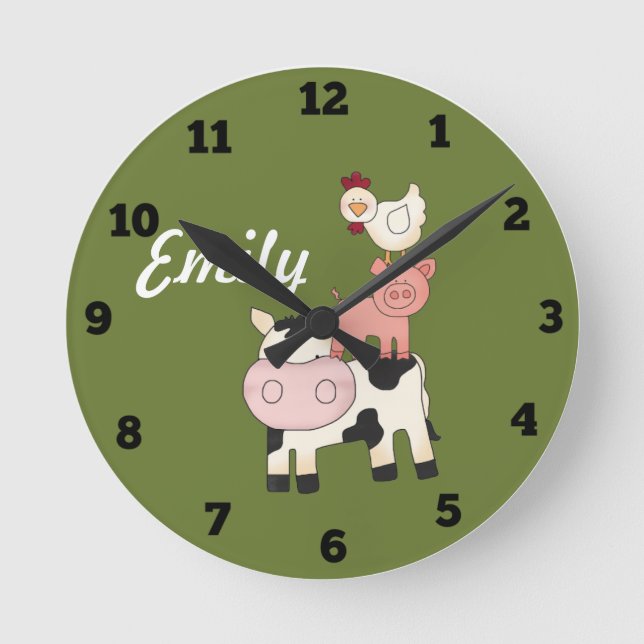 Farm animals kids clock (Front)