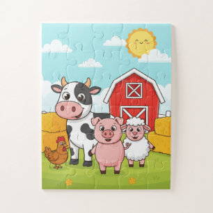 Farm Animals Kids Puzzle Cute Cow Pig Sheep Chic