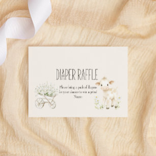 Farm Animals Meadow Baby Shower Diaper Raffle Note Card