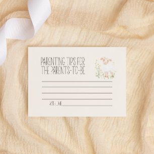 Farm Animals Meadow Baby Shower Parenting Tips Note Card