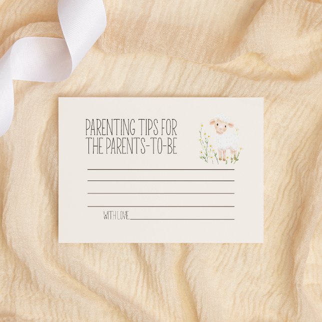 Farm Animals Meadow Baby Shower Parenting Tips Note Card (Creator Uploaded)