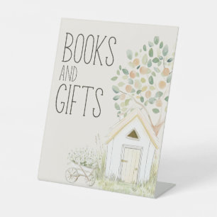 Farm Animals Meadow Friend Baby Shower Books Gifts Pedestal Sign