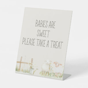 Farm Animals Meadow Friends Baby Shower Favor Pedestal Sign