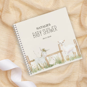 Farm Animals Meadow Friends Baby Shower Notebook