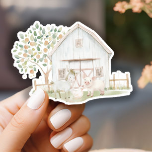 Farm Animals Meadow Friends Baby Shower Sticker