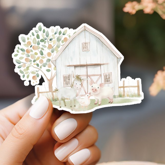 Farm Animals Meadow Friends Baby Shower Sticker (Creator Uploaded)