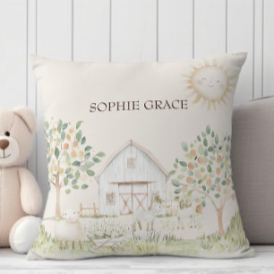 Farm Animals Meadow Friends Baby Throw Pillow