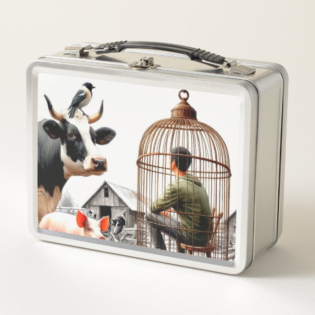 Farm Animals Metal Lunch Box (Front)