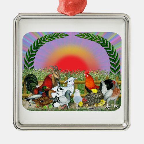 Farm Animals Metal Ornament