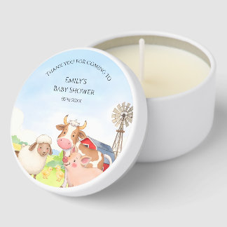 Farm Animals Mini Candle Baby Shower Favors