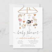 Farm Animals Mobile Baby Shower Invitation (Front)
