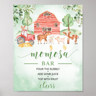Farm animals momosa bar sign for baby shower
