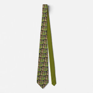 Farm animals mosaic neck tie