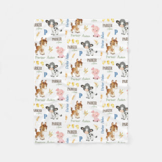 Farm Animals Name Repeat Blanket | 30x40 Fleece