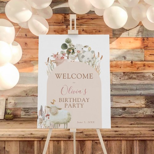 Farm Animals Neutral Arch Welcome Foam Board