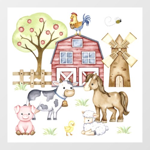 Farm Animals Nursery Wall Decal