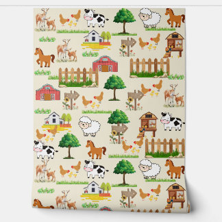 Farm Animals Nursery Wallpaper