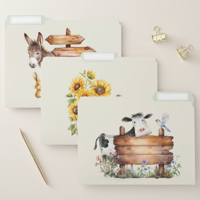 Farm Animals Office File Folders (Set)