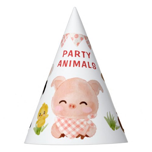Farm animals party animals birthday party hat