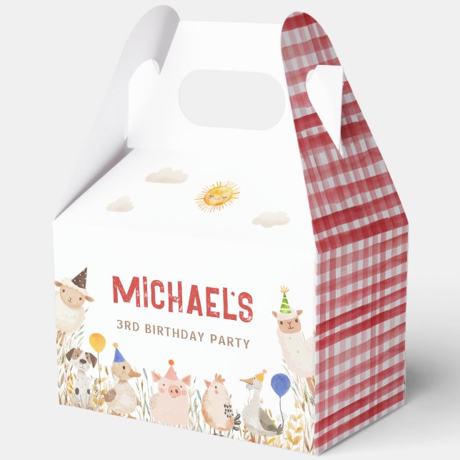 Farm Animals Party Favor Box (Back)