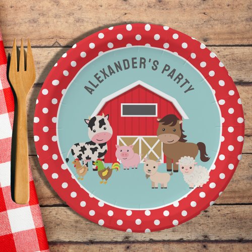 FARM ANIMALS PARTY  PAPER PLATES