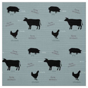 Farm Animals Pattern (Light) Fabric