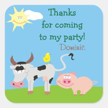 Farm Animals Personalized Thank You Stickers by goodmoments at Zazzle