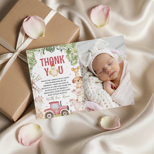 Farm Animals Photo Thank You Card (Creator Uploaded)
